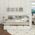 thumbnail image 2 of Wooden Full Size DayBed with 2 Drawers, DayBed with Storage Shelf and USB Charging Ports,White, 2 of 13