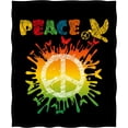 thumbnail image 2 of Peace Sign Blanket Gifts for Boys Girls Women, Colorful Peace Symbol Decoration for Home Bedroom Living Room Office Crib, Warm Soft Smooth Lightweight Throw Plush Blankets Black Twin 60"x80", 2 of 5