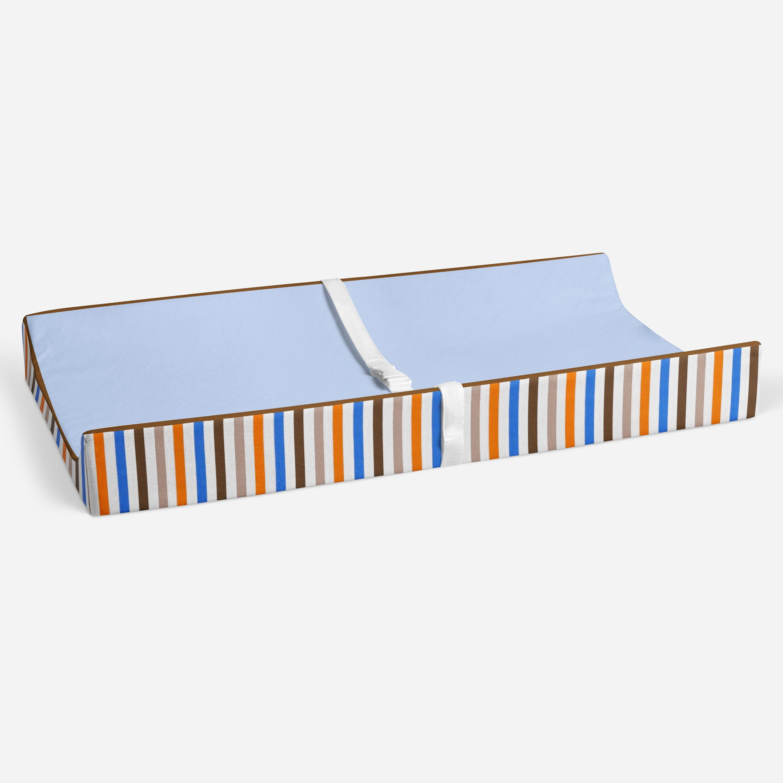 Mod Sports Blue/Orange/Brown Boys Quilted Changing Pad Cover