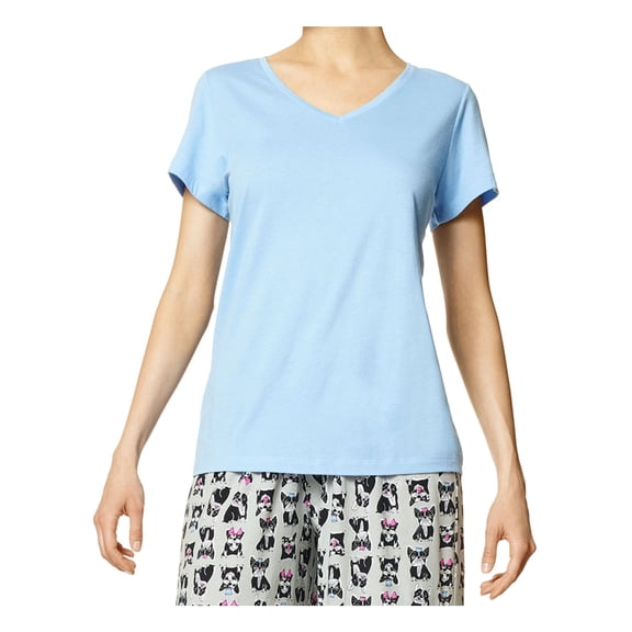 HUE Intimates Light Blue Short Sleeve Sleep Shirt Pajama Top M