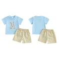thumbnail image 4 of Okbabeha Baby Boy Easter 2 PCS Outfit Sweatsuit Bunny/Cross T-shirt Plaid Shorts Toddler Festive Clothing, 4 of 8