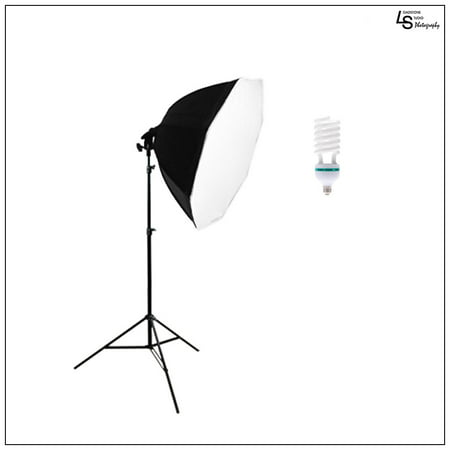 Continuous Lighting Octagon Softbox Setup with Aluminum Alloy Stand and 45W CFL bulb for Photo and Video by Loadstone Studio (Best Home Studio Setup)