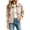 Beige, variant on Women's Faux Suede Button Down Jacket Fitted Long Sleeve Collared Coat with Pockets Casual Lightweight Outerwear for Spring Fall