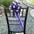 thumbnail image 4 of Purple & Silver Pull Bows - 8" Wide, Set of 6, Christmas, Wedding Pew Bows, Reception, Anniversary, Mardi Gras, 4 of 5
