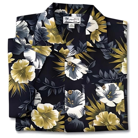 Monterey Club Men's Silk/Cotton Hawaiian Print Camp Casual Golf Polo Shirt #1508
