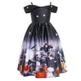 thumbnail image 2 of 5-10T Girls Witch Cosplay Dress Halloween Pumpkin Fancy Princess Dress, 2 of 7