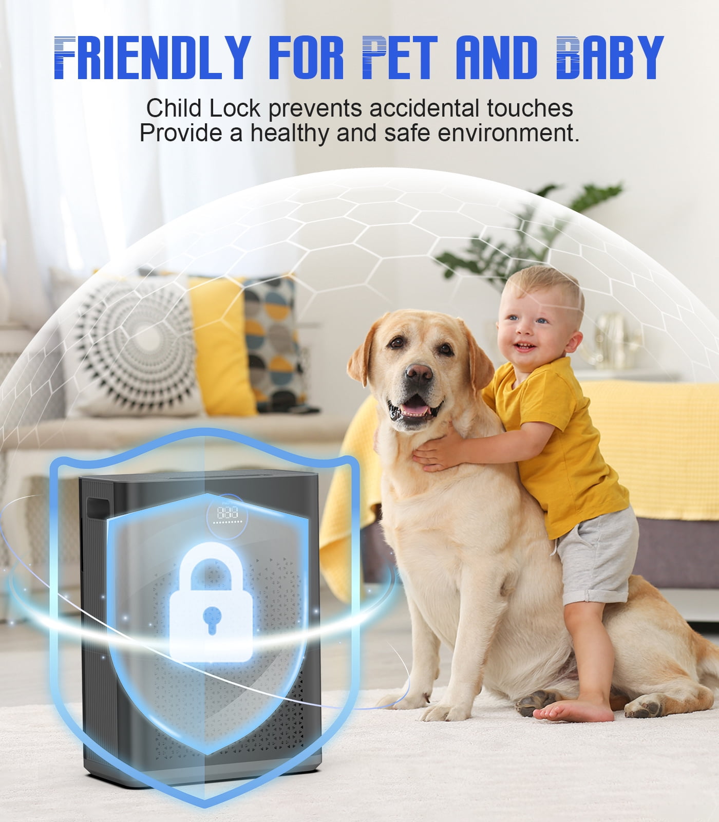 Air Purifiers for Home Large Room up to 2800ft², Smart Wifi Air Purifier with PM2.5 Sensor, HEPA H14 Washable Filter Sleep Mode 22dB with Timer, Air Cleaner for Dust Odors Pollen Dander