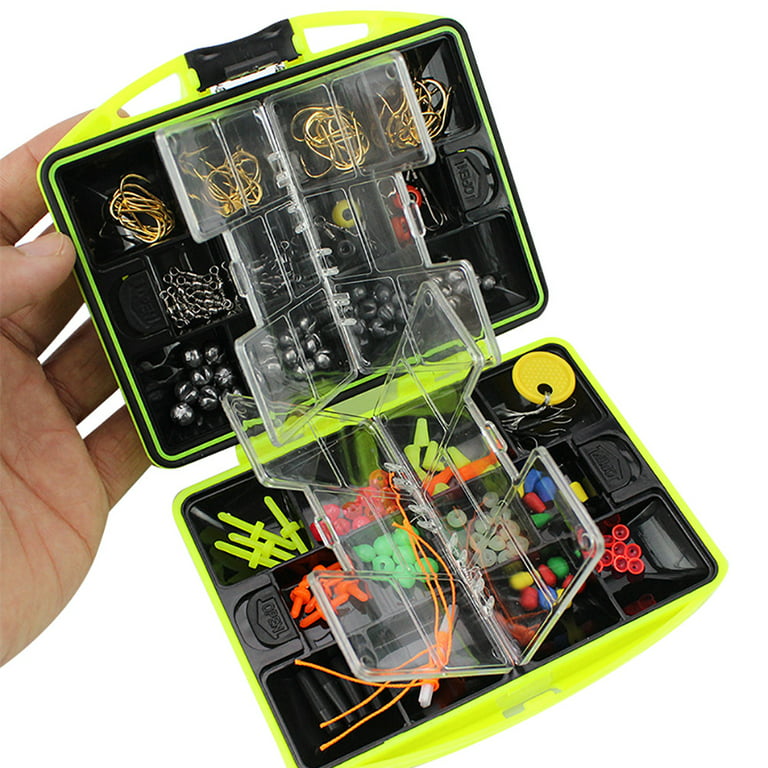 LASHALL OUTDOOR&SPORT Multifunctional Fishing Tackle Kit Hooks Spoon Sinker  Accessories Box Tools Set 