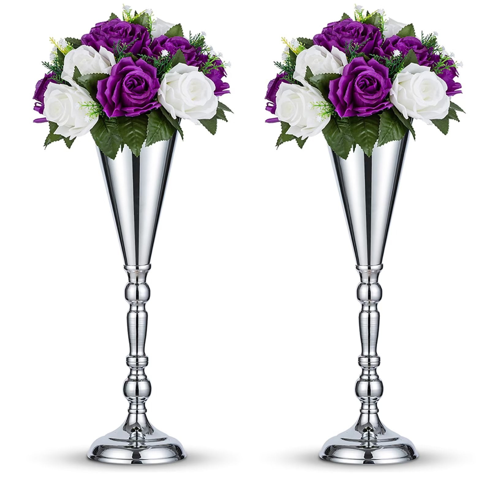 Glasseam Sliver Vase for Wedding Centerpiece Table Decorations 2Pcs