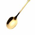 thumbnail image 4 of Injueey Herramientas para el hogar Cuchara de acero inoxidable Té Café Cuchara para revolver Postres Snacks Vajilla Cucharadita de porcelana vintage Cocina y Comedor Oro Injueey JJ17682-04, 4 of 5