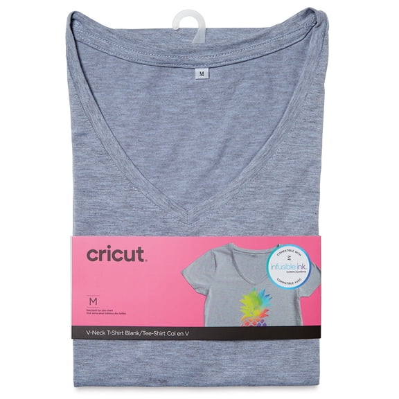 Cricut Adult T-Shirt Blank - Medium, V-Neck, Gray