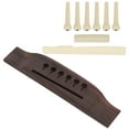thumbnail image 2 of Guitar Preslotted Bridge Set, Crisp Sound Bridges Saddle Nut Pin Sets  For Acoustic Guitars, 2 of 8