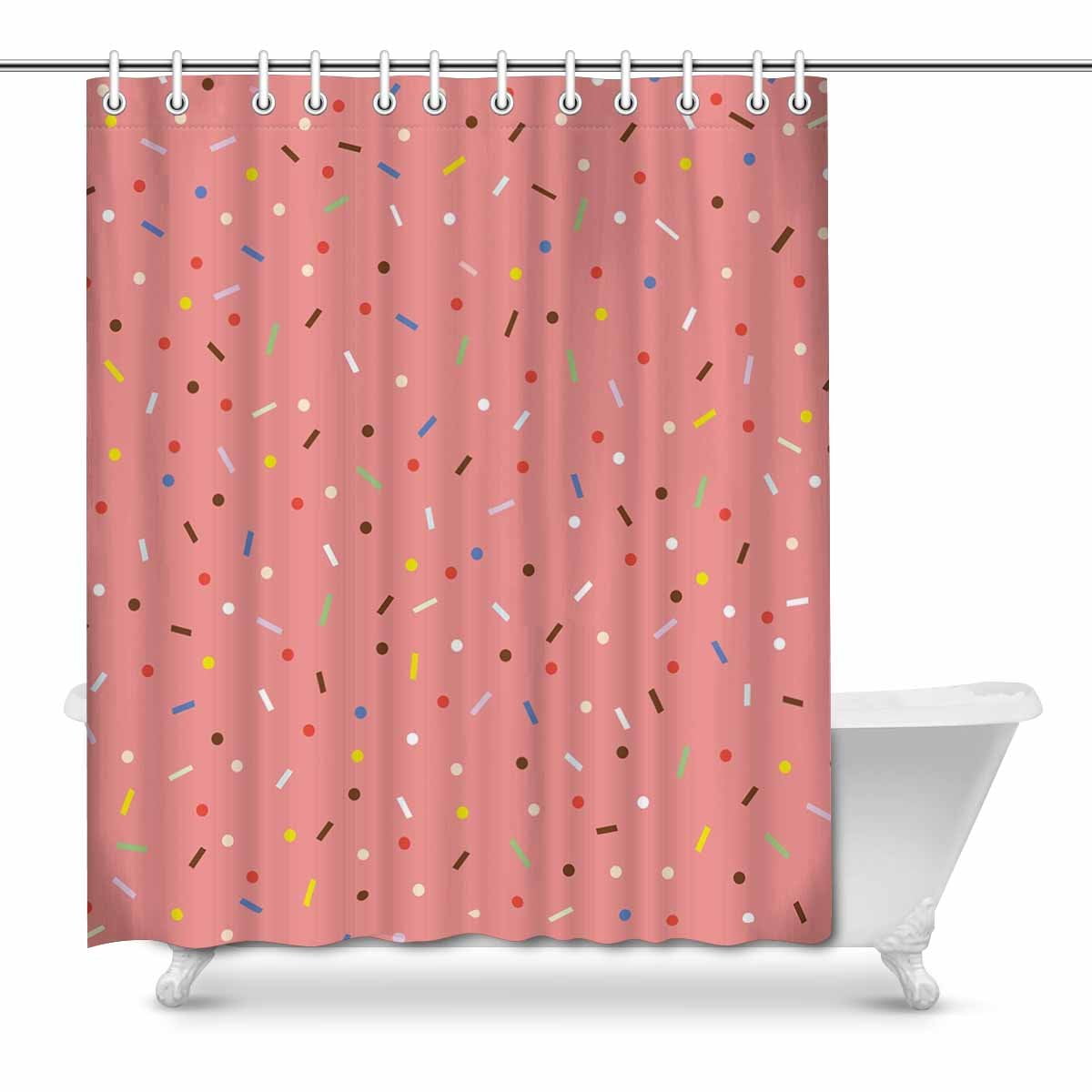 Yusdecor Funny Strawberry Donut Glaze Funny Food House Decor Shower Curtain For Bathroom Decorative Fabric Bath Curtain Set 66x72 Inch Walmart Canada