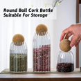 thumbnail image 3 of Bxaolu 1Pack Glass Jars with Cork Ball Lid - Kitchen Food Terrarium Airtight Clear Storage Canisters with Wooden Lids for Cookie Candy Coffee Bean Spice Sugar Rice, 16.9Oz/500ML, 3 of 9