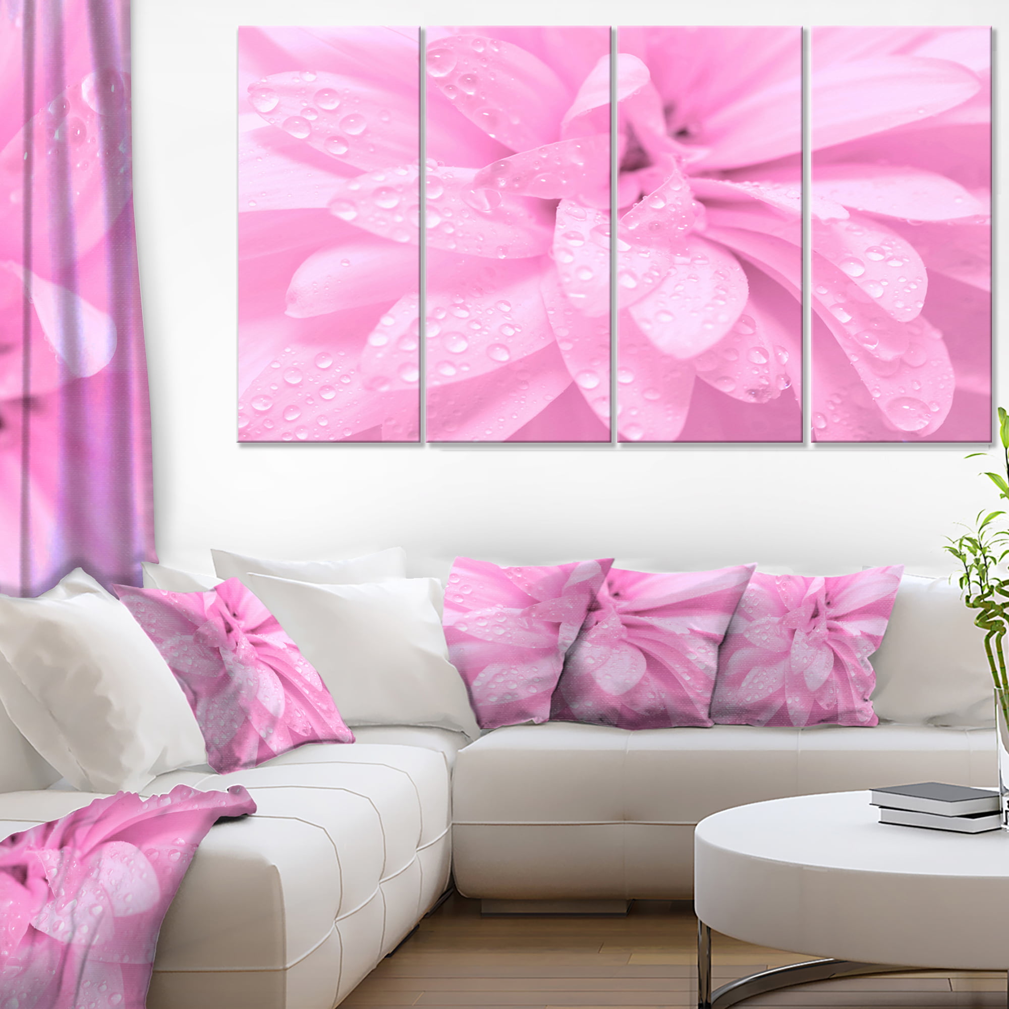 Abstract Pink Flower with Petals - Floral Canvas Art Print | Walmart Canada