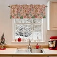 thumbnail image 2 of Christmas Valances for Windows, 42 x 18in, Snowman Gingerbread Man Xmas Tree Candy Coral Pink Rod Pocket Kitchen Valance Curtain Light Filtering Window Treatments for Living Room Bedroom, 1 Panel, 2 of 7