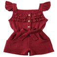 thumbnail image 1 of Toddler Baby Girls Fly Sleeve Ruffled Waistband Romper Outfits, 1 of 4