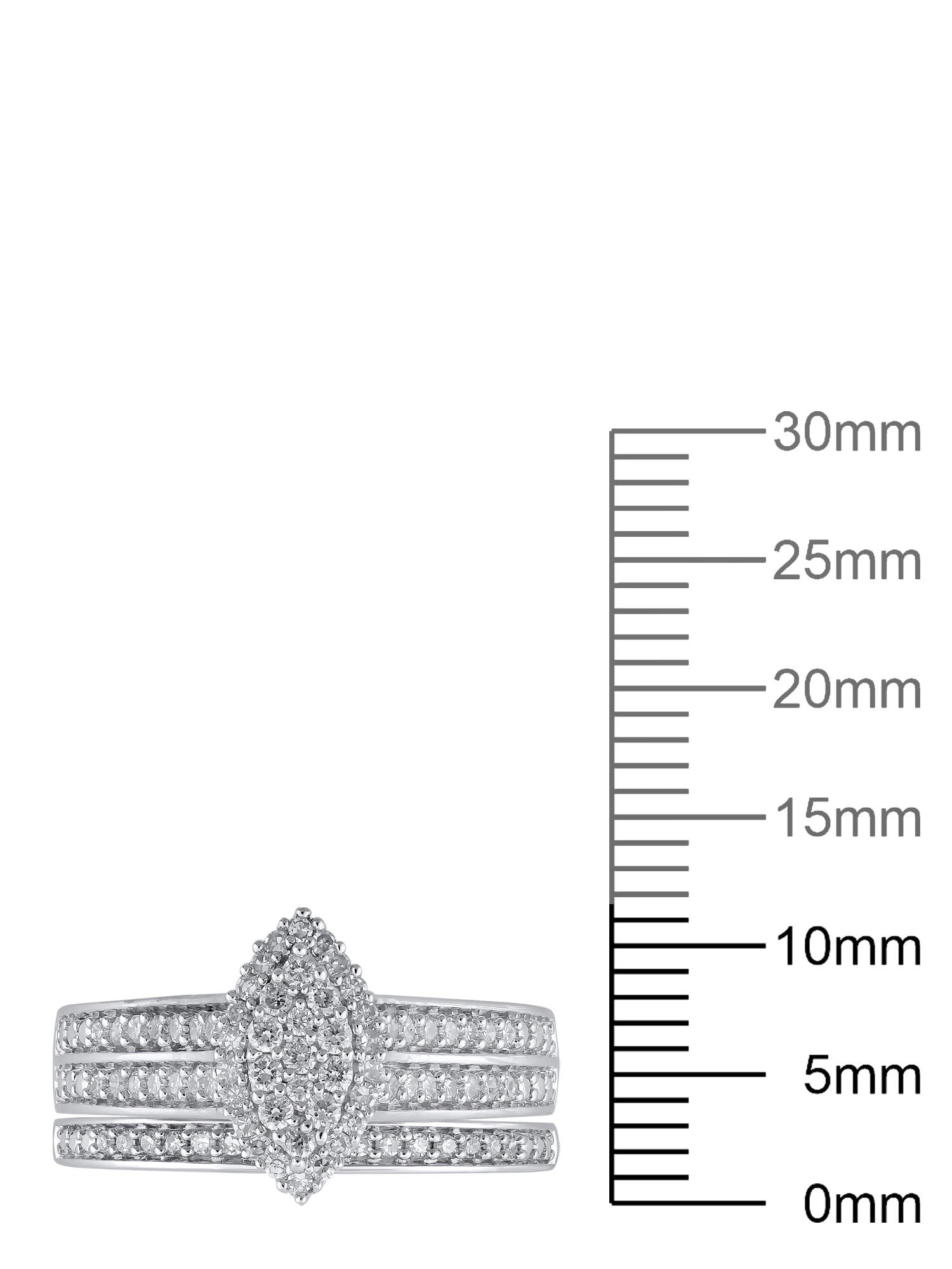 Brilliance Fine Jewelry 1/2 Carat Lab Grown Diamond Women Bridal Set Ring in 925 Sterling Silver