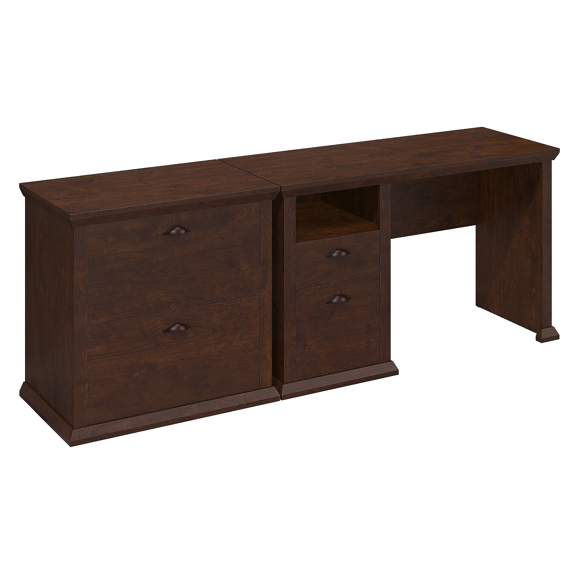 Bush Furniture Yorktown Home Office Desk and Lateral File