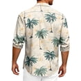 thumbnail image 3 of Fgvctg Hawaiian Mens Button Down Shirt Casual Long Sleeve Button Down Shirts Summer Beach Shirt Soft Tropical Floral Print Tops Loose Holiday Clothes Gray XL, 3 of 4