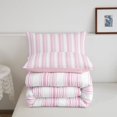 thumbnail image 5 of Erosebridal Minimalist Striped Full Size Comforter Sets,Geometric Line Bedding Comforter Set,Pink Reversible,3pcs,1 Comforter and 2 Pillowcases, 5 of 7