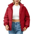 thumbnail image 2 of Dealovy Puffer Jacket Womens Stand Collar Zip up Jackets Warm Padded Quilted Coat with Pockets, 2 of 5