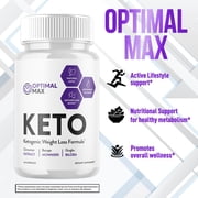 Optimal Max Keto - Ketogenic Weight Loss Formula - Energy & Focus Boosting Dietary Supplements for Weight Management & Metabolism - Advanced Fat Burn Ketones Pills - 60 Capsules (1 Pack)