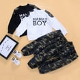 thumbnail image 6 of Uccdo Toddler Boys Autumn Casual Outfits Set Kids Letter Print Long Sleeve Blouse Top + Camo Pants, 2-7T, 6 of 7