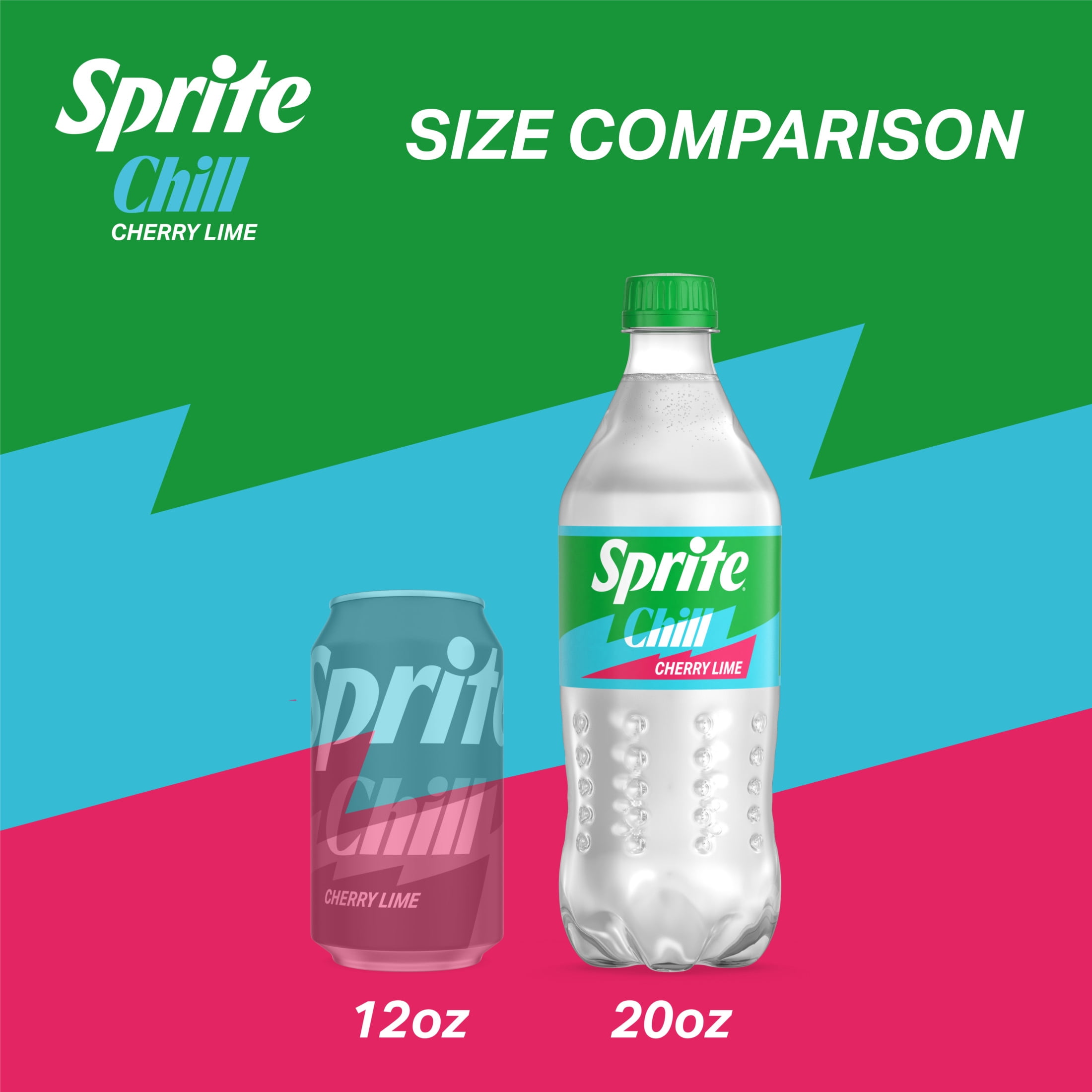 (5 pack) Sprite Chill Cherry-Lime Caffeine Free Soda Pop Bottle, 20 fl oz