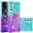 Bluish Violet, variant on Clear Case for Samsung Galaxy A34 with Kickstand for Girls Women, Liquid Glitter Sparkle Bling Cute Case Gradient Quicksand Cover for Samsung Galaxy A34 JB Powder Blue