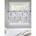 thumbnail image 5 of Blue Coastal Tier Curtains 36 Inch Length,Sheer Curtains for Bedroom Living Room Window Summer Coral Shell Sea Beach Nautical Rod Pocket Drapes Kitchen Curtains Small Half Window 27.5"x36" 2 Panels, 5 of 6