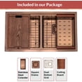thumbnail image 7 of Strictly Sinks 32 Inch Copper Undermount Workstation Kitchen Sink Scratch and Stain Resistant 16 Gauge Double Bowl Bottom Grid, Wooden Cutting Boards Colander with Two Strainer Square Drains Two Strainer Flanges Copper, 7 of 7