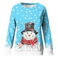 thumbnail image 3 of Byoo Little Girls Christmas Sweatshirt Snowman Print Round Neck Long Sleeved Casual Soft Pullover Top for Children Xmas Shirt, 3 of 3