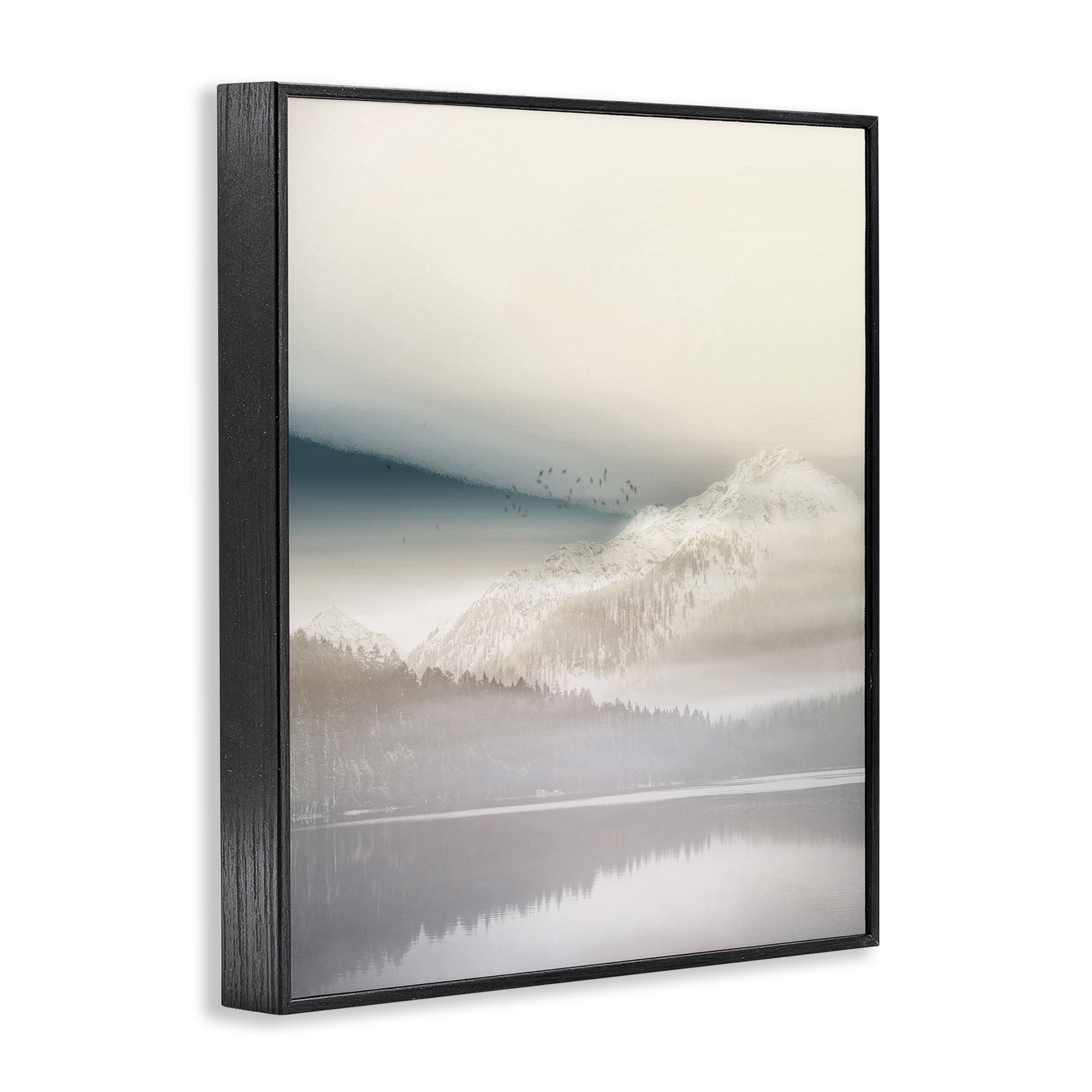 Stupell Industries Mountainous Vanilla Landscape Black Framed Giclee Art, design by Gemma Bardot
