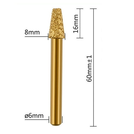

Diamond Grinding Burr Drill Bit Coarse Rotary Bits 6mm Universal Fitment Rotary Tool for Wood & Stone Carving New pinshui