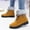 Yellow, variant on Womens Yellow Winter Snow Boots, Faux Faux Fur Lined Ankle-High Lace-Up, Anti-Slip Rubber Outsole Soft Flock Upper for Cold Snowy Weather,Size 39