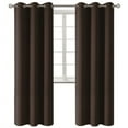 thumbnail image 5 of Set of 2 panels K68 brown color blackout unlined thermal light blocking drapes for living room window curtain top grommets noise reducing 37" wide X 84" length each panel, 5 of 7