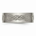 thumbnail image 3 of Titanium Flat 8mm Laser Design Brushed Band, 3 of 6