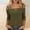 *Army Green, variant on ClodeEU Women's V Neck 3/4 Sleeve Off-Shoulder Top, Fashion Solid Color Casual Fit T-Shirt Army Green,Women's Plus L