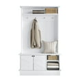 thumbnail image 3 of Castle Place Modern Hall Tree with Storage Cabinet, White, 3 of 11