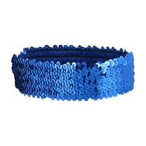 1pc Sequin Headband Fashion Sports Hairband Glitter Headdress Elastic Bling Headwear for Women Girls Blue
