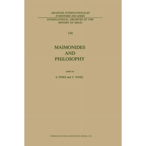 International Archives of the History of Maimonides and Philosophy, Book 114, (Paperback)