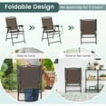 thumbnail image 5 of S AFSTAR 3-Piece Patio Dining Set, Steel Bistro Table and Chairs Set of 2 w/Folding Chairs & Tempered Glass Table, Indoor/Outdoor Conversation Furniture Set for Porch, Balcony, Garden, Poolside, 5 of 7