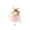 A001- Pink, variant on White Angel Doll Christmas Tree Ornament with Reindeer Antlers and Silver Wings