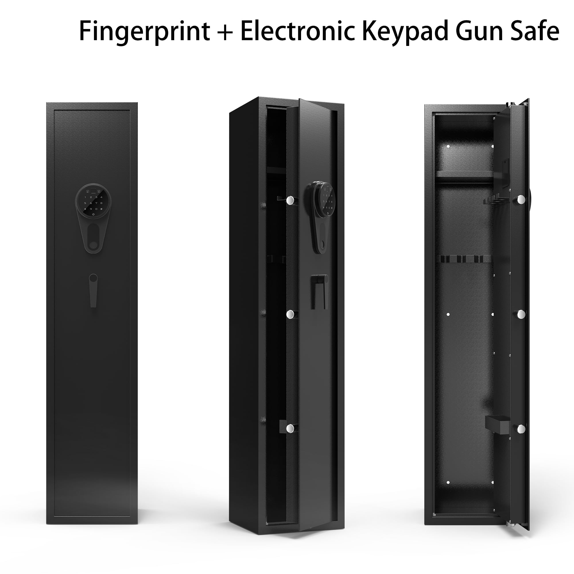 COZYSWAN Rifle Gun Safe, Fingerprint & Electronic Keypad Gun Security for 4 Rifles