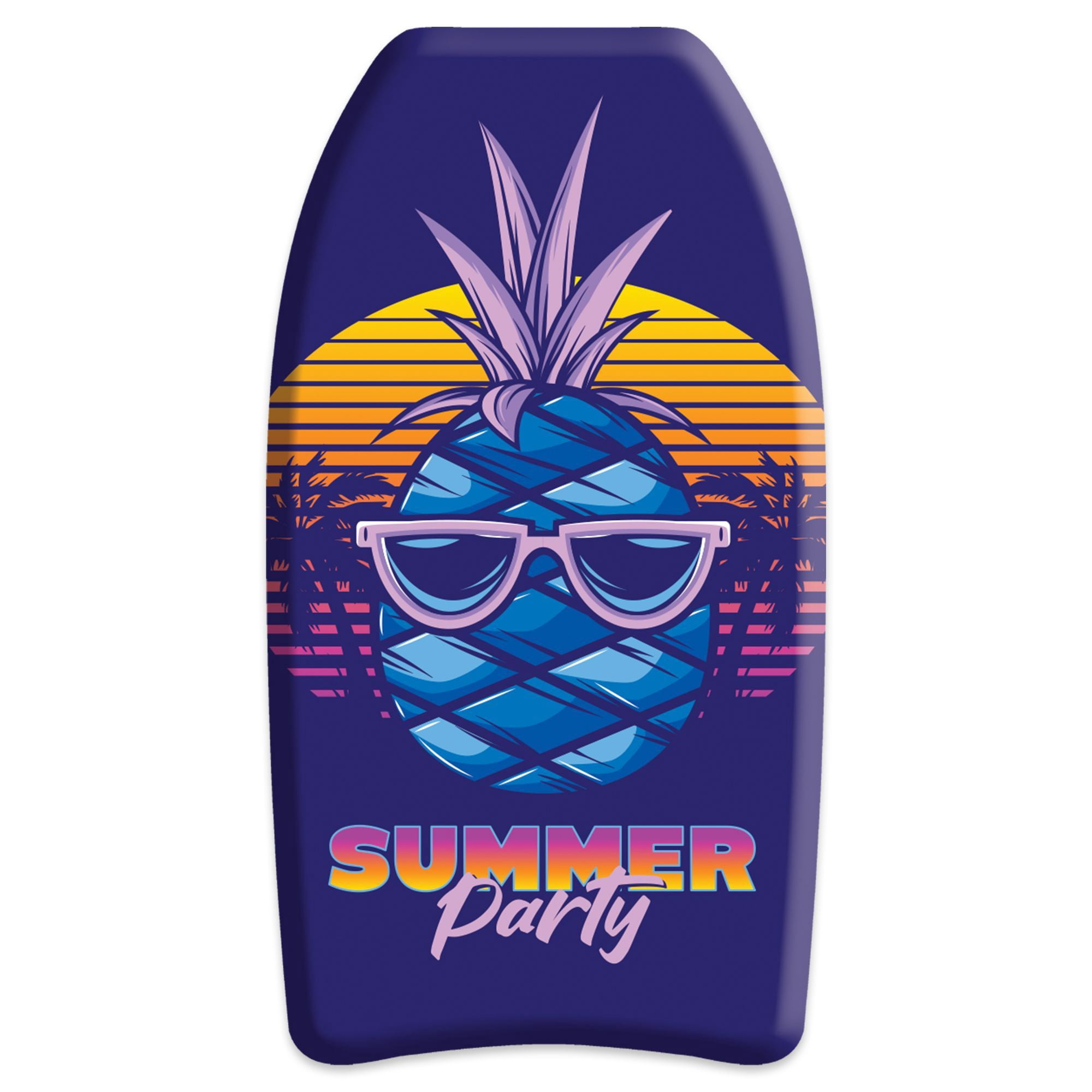 Bluewater Beach 33" Foam Bodyboard with Leash and Fun Multicolor Tropical Print