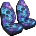 thumbnail image 3 of FOR U DESIGNS Sugar Skull Flower Pattern Car Seat Covers Lightweight Auto Seat Protectors Elastic Car Accessories Decoration Auto Front Seats Only, Fit for Sedan Truck SUV, 3 of 7