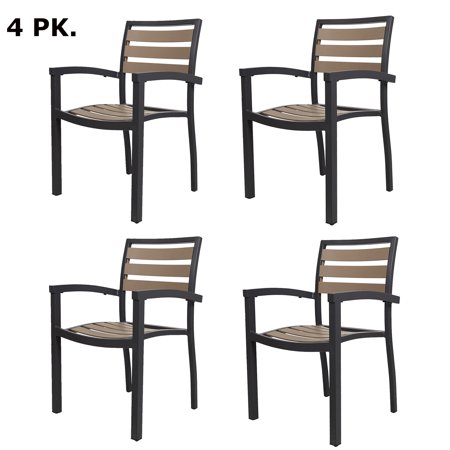Karmasfar Product Set Of 4 Stackable Patio Chairs Metal Indoor