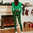 thumbnail image 5 of QIUOMBBP Women's Striped Leggings High Waisted Holiday Christmas Yoga Pants Stretchy Full Ankle Length Tights, Green, XL, 5 of 10