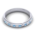 thumbnail image 3 of 0.30 Carat Unique Round Cut Natural Diamond Blue Topaz Gemstone Anniversary Eternity Band for Gift Solid 14K White Gold Size 9 by Diamond-Capitals, 3 of 8
